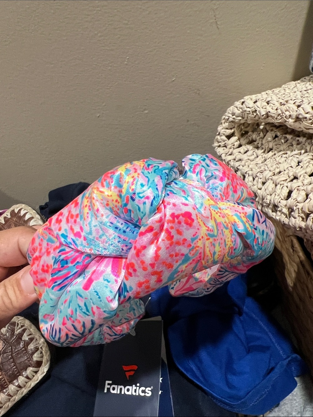 Lilly Pulitzer Pink, Blue & Yellow Braided Headband